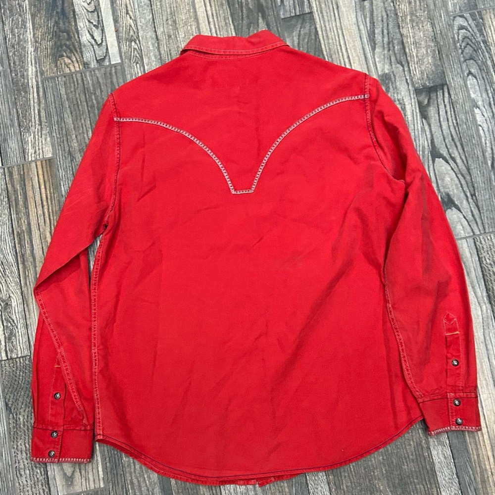 Ryan Michael Red Western Snap Button Down Shirt S… - image 2